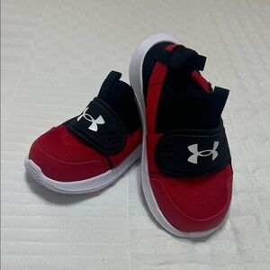 Under Armour Kids Red and Black Sneakers